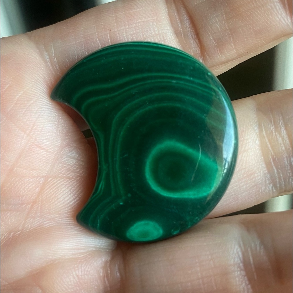 Malachite Pocket Moon with Druzy